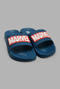 Redtag-Navy-Marvel-Character-Slide-Sliders-Senior-Boys-5 to 14 Years