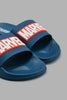 Redtag-Navy-Marvel-Character-Slide-Sliders-Senior-Boys-5 to 14 Years