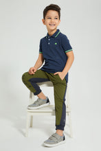 Load image into Gallery viewer, Redtag-Navy-With-Green-Tipping--Collar-Polo-Boys-T-Shirts,-Colour:Navy,-Filter:Boys-(2-to-8-Yrs),-New-In,-New-In-BOY,-Non-Sale,-S22B,-Section:Kidswear,-TBL-Boys-2 to 8 Years
