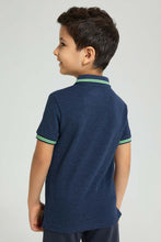 Load image into Gallery viewer, Redtag-Navy-With-Green-Tipping--Collar-Polo-Boys-T-Shirts,-Colour:Navy,-Filter:Boys-(2-to-8-Yrs),-New-In,-New-In-BOY,-Non-Sale,-S22B,-Section:Kidswear,-TBL-Boys-2 to 8 Years
