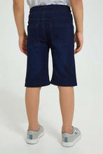 تنزيل الصورة على معرض الصور، Redtag-Darkwash-Knit-Denim-Shorts-Denim-Shorts-Boys-2 to 8 Years
