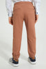 Redtag-Brown-Pull-On-Stretch-Jogger-Trousers-Boys-2 to 8 Years