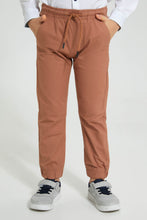 تنزيل الصورة على معرض الصور، Redtag-Brown-Pull-On-Stretch-Jogger-Trousers-Boys-2 to 8 Years
