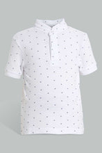 Load image into Gallery viewer, Redtag-White-Aop-Stand-Collar-Polo-All-Over-Prints-Boys-2 to 8 Years
