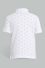 Load image into Gallery viewer, Redtag-White-Aop-Stand-Collar-Polo-All-Over-Prints-Boys-2 to 8 Years
