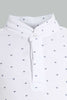 Redtag-White-Aop-Stand-Collar-Polo-All-Over-Prints-Boys-2 to 8 Years