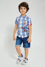 تنزيل الصورة على معرض الصور، Redtag-Midwash-Knit-Denim-Shorts-Denim-Shorts-Boys-2 to 8 Years
