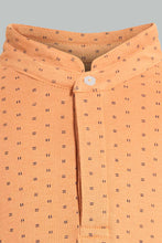 Load image into Gallery viewer, Redtag-Orange-Aop-Stand-Collar-Polo-All-Over-Prints-Boys-2 to 8 Years
