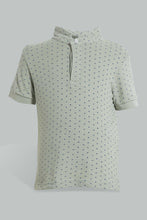 Load image into Gallery viewer, Redtag-Mint-Aop-Stand-Collar-Polo-All-Over-Prints-Boys-2 to 8 Years
