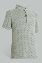 Load image into Gallery viewer, Redtag-Mint-Aop-Stand-Collar-Polo-All-Over-Prints-Boys-2 to 8 Years
