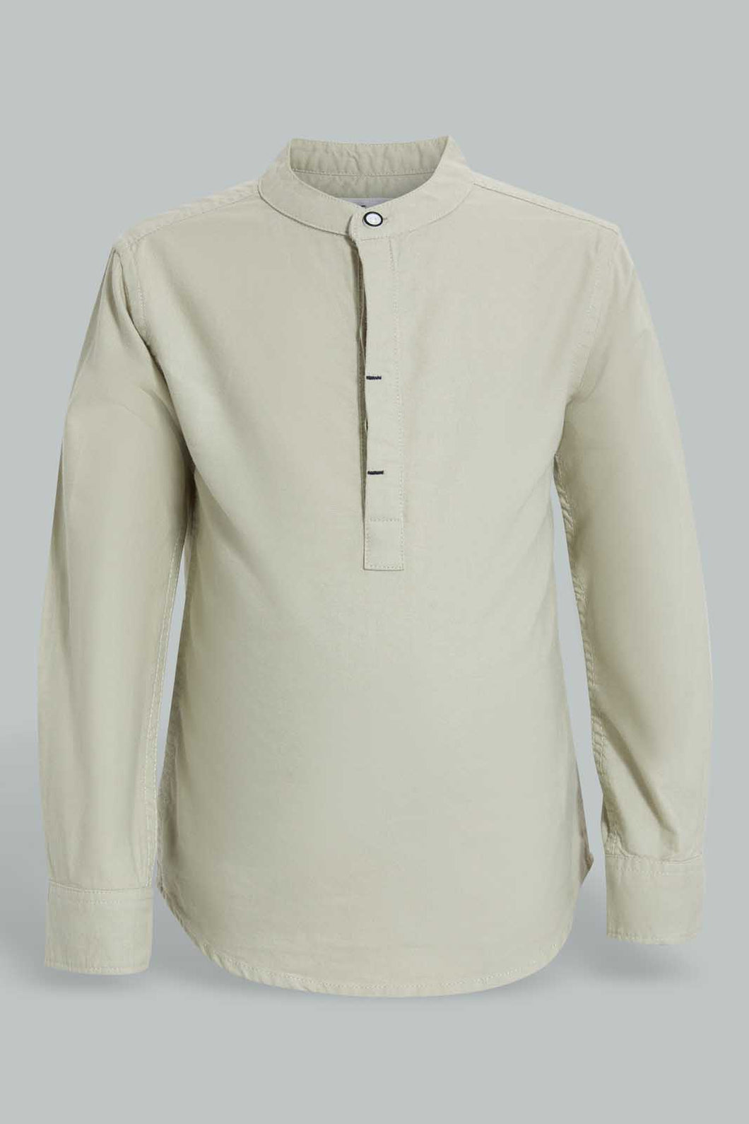 Redtag-Stone-Kurta-Oxford-Shirt-Casual-Shirts-Boys-2 to 8 Years