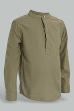 Load image into Gallery viewer, Redtag-Olive-Kurta-Oxford-Shirt-Casual-Shirts-Boys-2 to 8 Years
