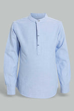 Load image into Gallery viewer, Redtag-Blue-Kurta-Oxford-Shirt-Casual-Shirts-Boys-2 to 8 Years
