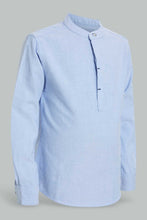 Load image into Gallery viewer, Redtag-Blue-Kurta-Oxford-Shirt-Casual-Shirts-Boys-2 to 8 Years
