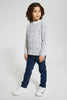 Redtag-White-Mongoose-Printed-T-Shirt-Long-Sleeves-Boys-2 to 8 Years