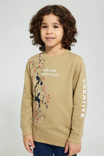 Load image into Gallery viewer, Beige Slogan Print Sweatshirt
