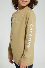Load image into Gallery viewer, Beige Slogan Print Sweatshirt

