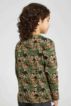 Load image into Gallery viewer, Redtag-Green-Camo-Dino-Printed-T-Shirt-Long-Sleeves-Boys-2 to 8 Years
