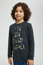 Load image into Gallery viewer, Redtag-Dark-Grey-Roarsome-Print-Longsleeve-Tshirt-Long-Sleeves-Boys-2 to 8 Years
