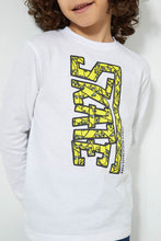 Load image into Gallery viewer, Redtag-White-Skate-Pring-Long-Sleeve-Tshirt-Long-Sleeves-Boys-2 to 8 Years
