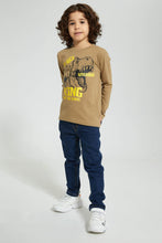 Load image into Gallery viewer, Redtag-Stone-Roar-King-Print-Long-Sleeve-Tshirt-Long-Sleeves-Boys-2 to 8 Years
