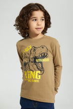 Load image into Gallery viewer, Redtag-Stone-Roar-King-Print-Long-Sleeve-Tshirt-Long-Sleeves-Boys-2 to 8 Years
