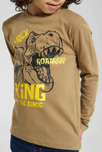 Load image into Gallery viewer, Redtag-Stone-Roar-King-Print-Long-Sleeve-Tshirt-Long-Sleeves-Boys-2 to 8 Years
