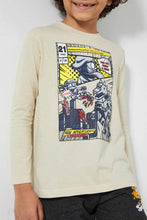 Load image into Gallery viewer, Redtag-Grey-Hero-Print-Long-Sleeve-Tshirt-Long-Sleeves-Boys-2 to 8 Years
