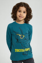 Load image into Gallery viewer, Redtag-Blue-Triceratops-Print-Long-Sleeve-Tshirt-Long-Sleeves-Boys-2 to 8 Years
