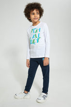 Load image into Gallery viewer, Redtag-White-Play-All-Day-Print-Long-Sleeve-Tshirt-Long-Sleeves-Boys-2 to 8 Years
