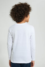 Load image into Gallery viewer, Redtag-White-Play-All-Day-Print-Long-Sleeve-Tshirt-Long-Sleeves-Boys-2 to 8 Years
