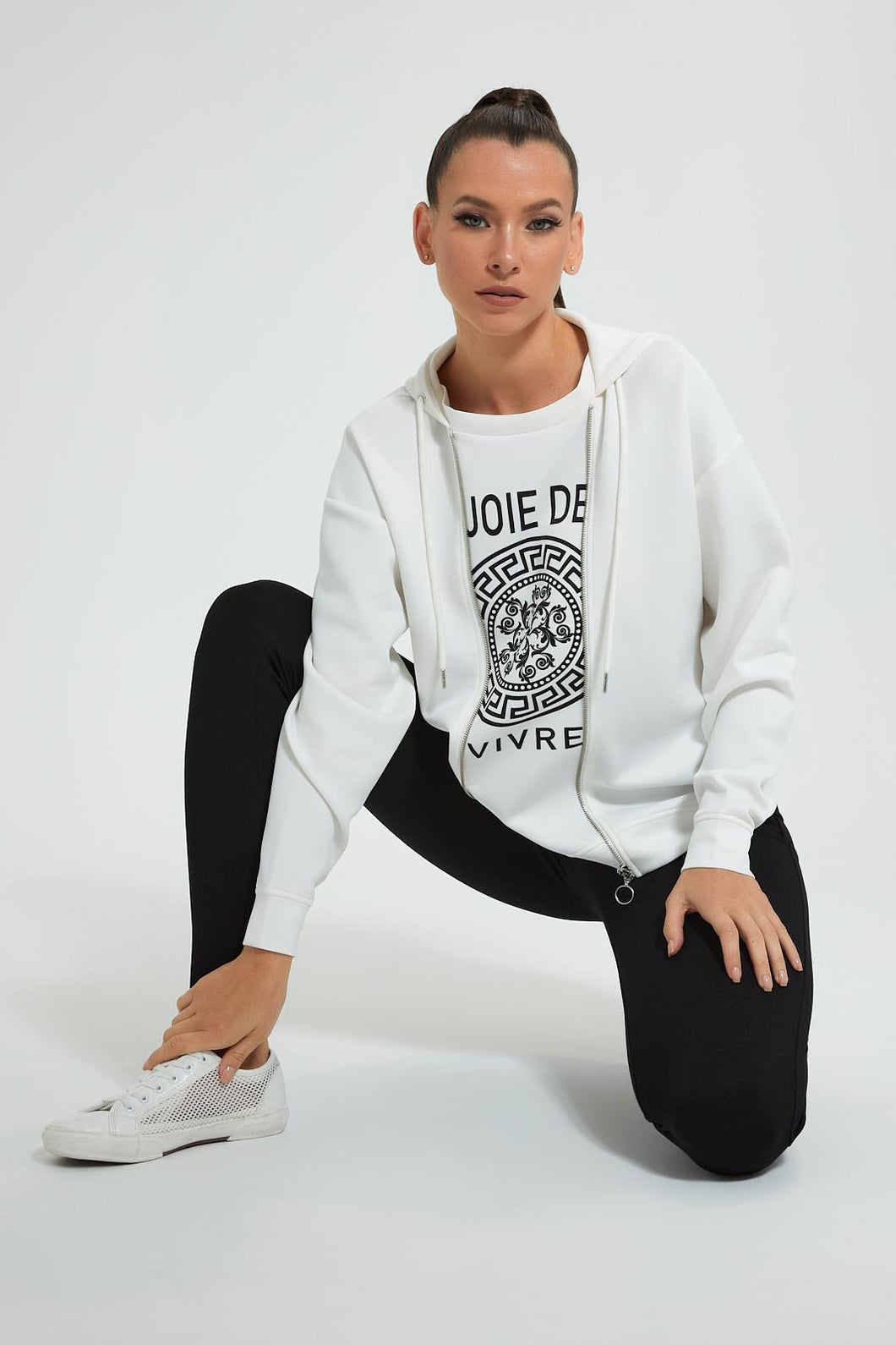 Redtag-White-Long-Length--Sweatshirt-With-Zippers-Celebrity-Sweatshirts,-Colour:White,-Filter:Women's-Clothing,-New-In,-New-In-LDC,-Non-Sale,-S22A,-Section:Women-Women's-