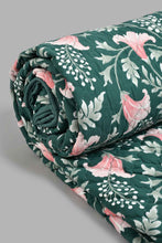 Load image into Gallery viewer, Redtag-Green-3-Piece-Floral-Printed-Quilt-Set-
(Double-Size)-Quilts-Home-Bedroom-
