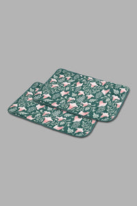 Redtag-Green-3-Piece-Floral-Printed-Quilt-Set-
(Double-Size)-Quilts-Home-Bedroom-