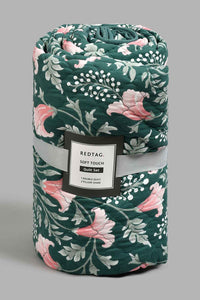 Redtag-Green-3-Piece-Floral-Printed-Quilt-Set-
(Double-Size)-Quilts-Home-Bedroom-