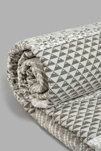 Load image into Gallery viewer, Redtag-Grey-2-Piece-Geometric-Printed-Quilt-Set-
(Single-Size)-Quilts-Home-Bedroom-
