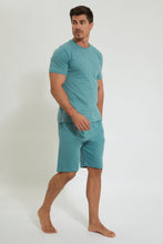تنزيل الصورة على معرض الصور، Redtag-Blue-Logo-Print-Pyjama-Set-Pyjama-Sets-Men&#39;s-
