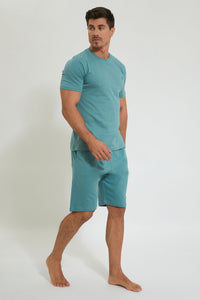 Redtag-Blue-Logo-Print-Pyjama-Set-Pyjama-Sets-Men's-