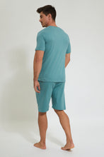 تنزيل الصورة على معرض الصور، Redtag-Blue-Logo-Print-Pyjama-Set-Pyjama-Sets-Men&#39;s-
