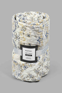 Redtag-Beige-Printed-2-Piece-Quilt-Set-(Single-Size)-Colour:Beige,-Filter:Home-Bedroom,-HMW-BED-Quilts,-New-In,-New-In-HMW-BED,-Non-Sale,-S22B,-Section:Homewares-Home-Bedroom-