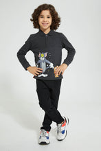 Load image into Gallery viewer, Redtag-Charcoal-Tom-&amp;-Jerry-Polo-Shirt-Polo-Shirts-Boys-2 to 8 Years
