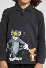Load image into Gallery viewer, Redtag-Charcoal-Tom-&amp;-Jerry-Polo-Shirt-Polo-Shirts-Boys-2 to 8 Years
