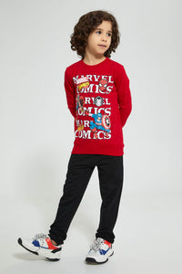 Redtag-Red-Marvel-Crew-Neck-Sweatshirt-Sweatshirts-Boys-2 to 8 Years
