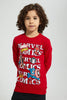 Redtag-Red-Marvel-Crew-Neck-Sweatshirt-Sweatshirts-Boys-2 to 8 Years