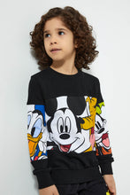 Load image into Gallery viewer, Redtag-Black-Mickey-Mouse-Crew-Neck-Sweatshirt-Sweatshirts-Boys-2 to 8 Years
