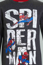 تنزيل الصورة على معرض الصور، Redtag-Charcoal-Spiderman-Crew-Neck-Sweatshirt-Sweatshirts-Boys-2 to 8 Years
