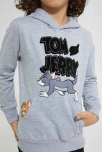 تنزيل الصورة على معرض الصور، Redtag-Grey-Tom-&amp;-Jerry-Hooded-Sweatshirt-Sweatshirts-Boys-2 to 8 Years
