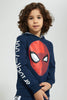 Redtag-Blue-Spiderman-Hooded-Sweatshirt-Sweatshirts-Boys-2 to 8 Years