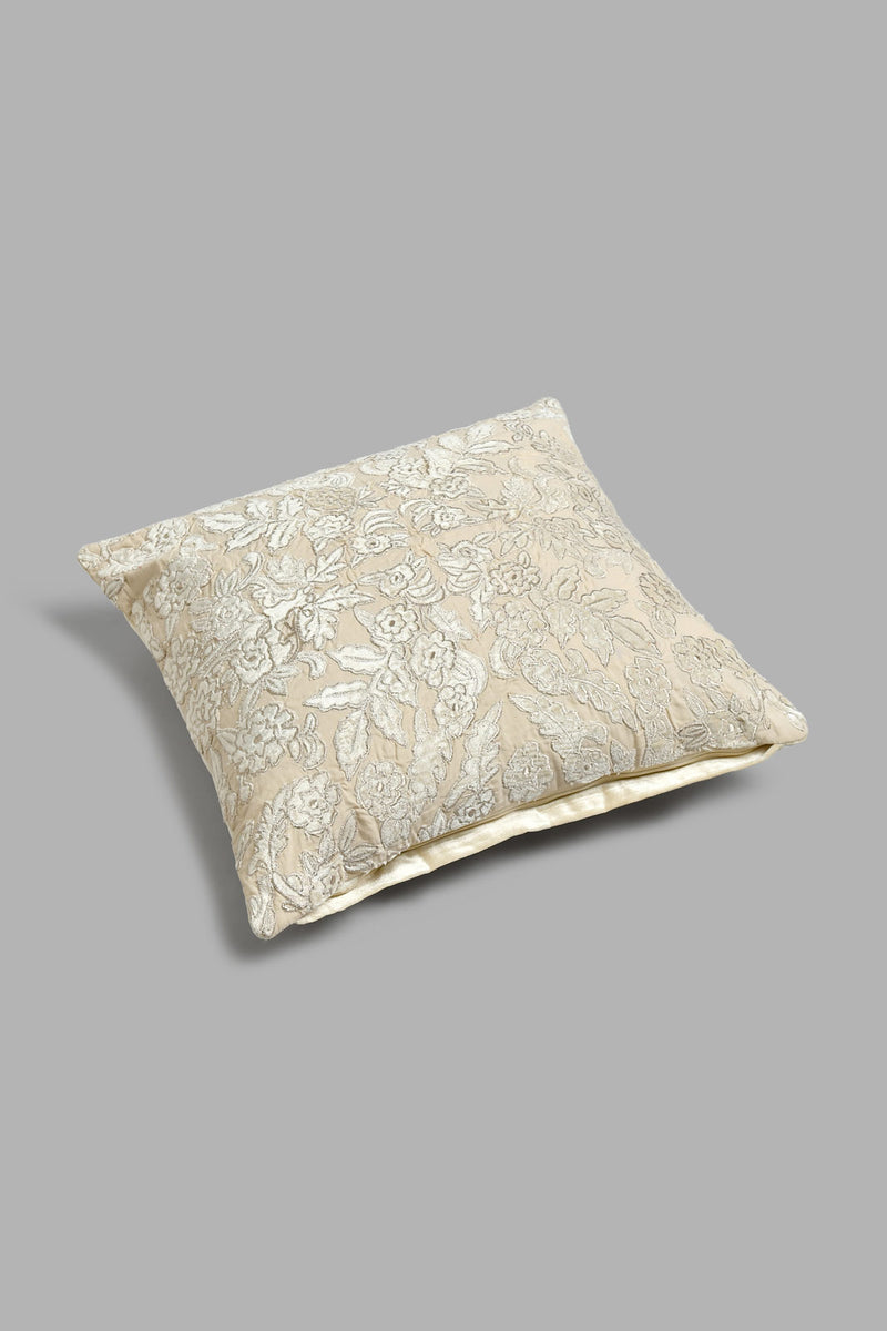 Redtag-Beige-Floral-Velvet-Cushion-Cushions-Home-Bedroom-