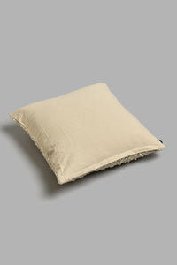 Redtag-Beige/Gold-French-Knot-Premium-Cushion-Cushions-Home-Bedroom-